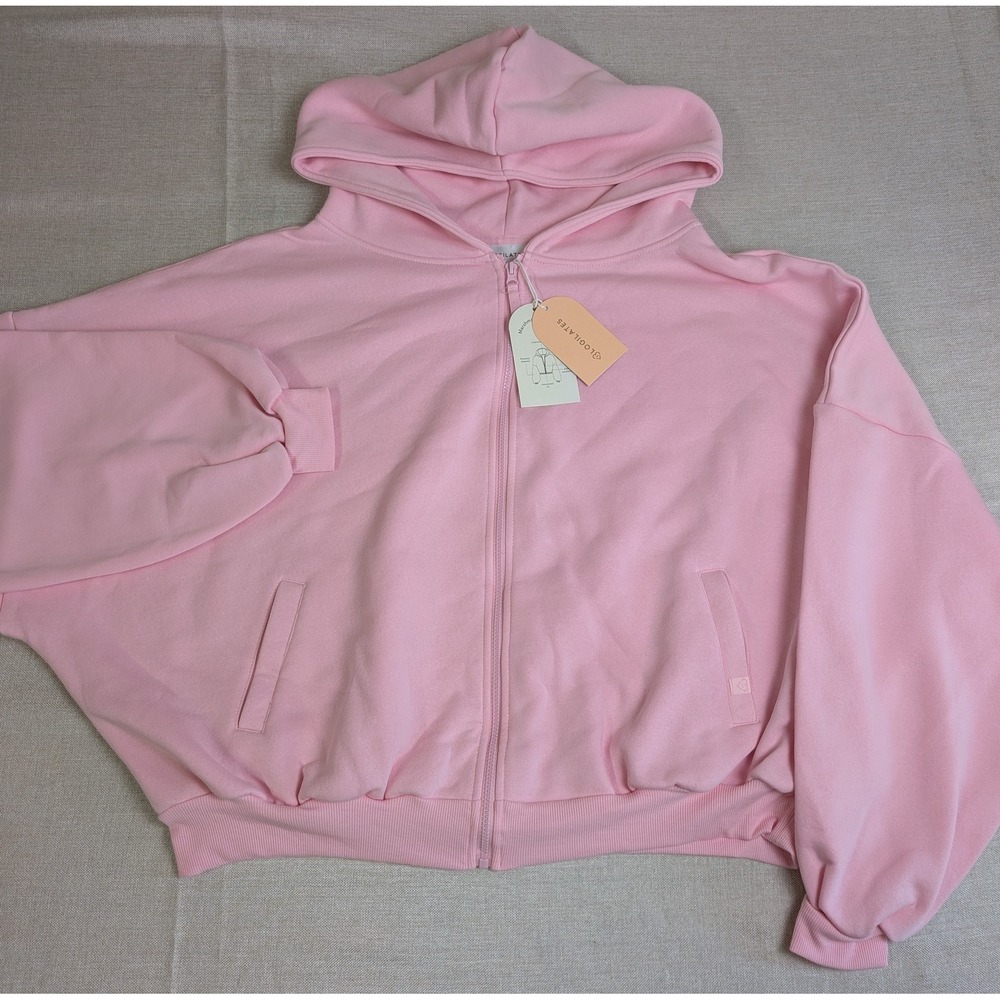 Blogilates Marshmallow Hoodie Womens 2X Light Pink NWT Oversized Full Zip Fleece